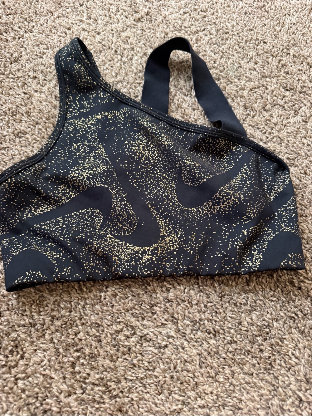 Nike Dri-Fit Women's Size Small Black Asymmetrical Medium-Impact Sports Bra